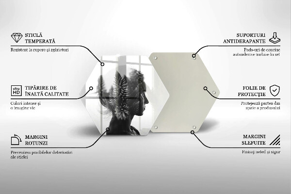 Chopping board glass Woman and forest