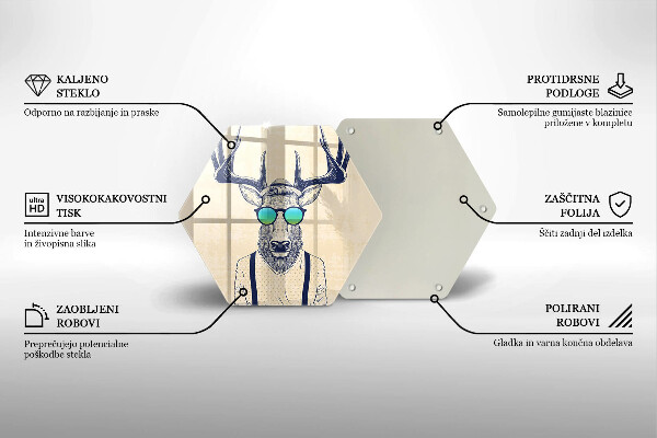 Chopping board glass Illustration Man Jeleń