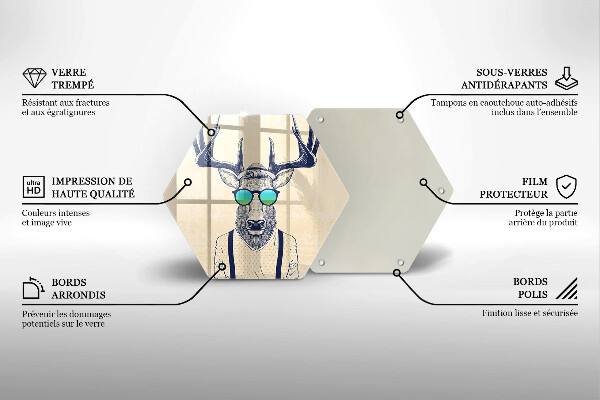 Chopping board glass Illustration Man Jeleń