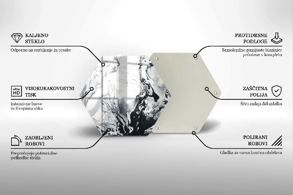 Chopping board glass Ink abstraction