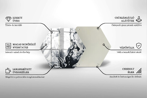 Chopping board glass Ink abstraction