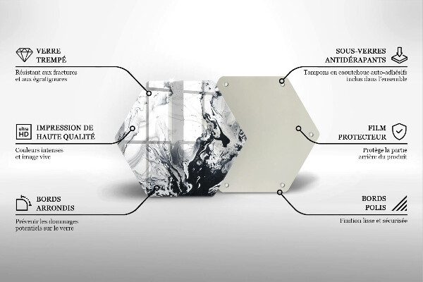 Chopping board glass Ink abstraction