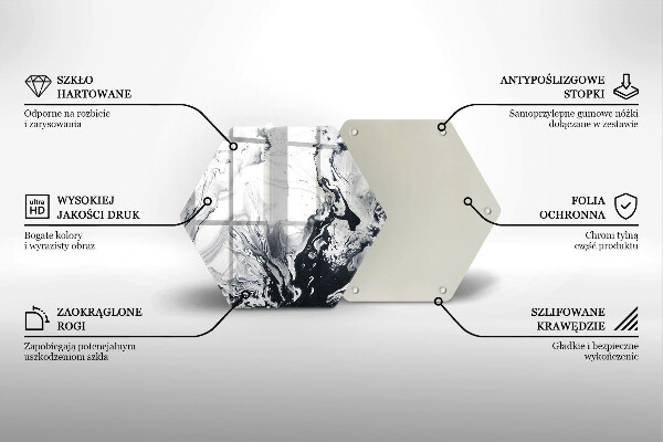 Chopping board glass Ink abstraction