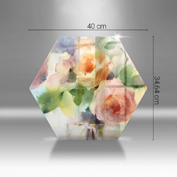 Chopping board glass Painted flowers