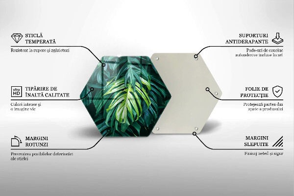 Chopping board Monstera wild leaves