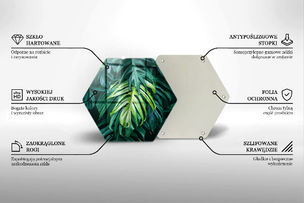 Chopping board Monstera wild leaves