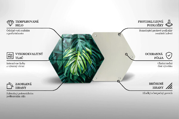 Chopping board Monstera wild leaves