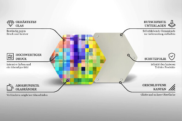 Chopping board Colorful squares pixels