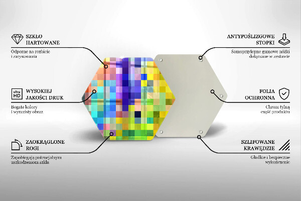 Chopping board Colorful squares pixels