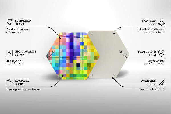 Chopping board Colorful squares pixels