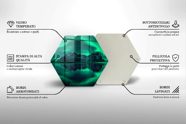 Chopping board Landscape of the aurora polar