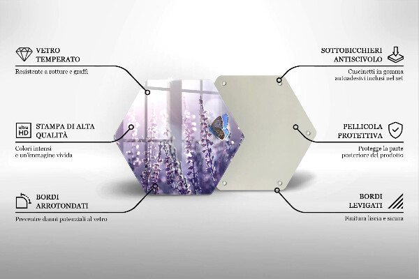 Chopping board Field flowers and butterfly