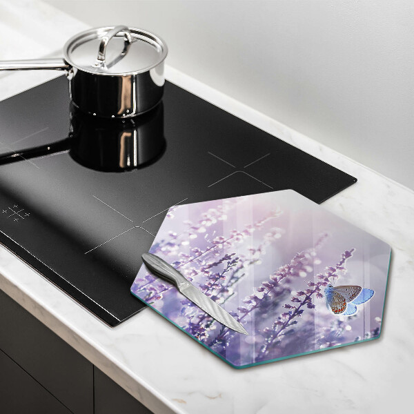 Chopping board Field flowers and butterfly