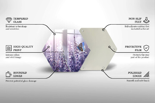 Chopping board Field flowers and butterfly