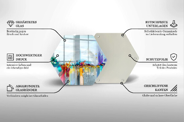 Glass chopping board Painted abstraction