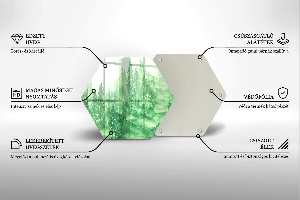 Glass chopping board Painted forest