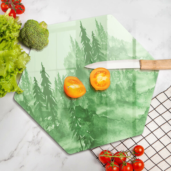 Glass chopping board Painted forest