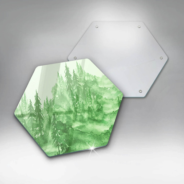 Glass chopping board Painted forest
