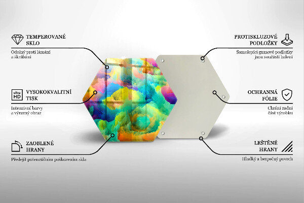 Glass chopping board Colorful abstraction