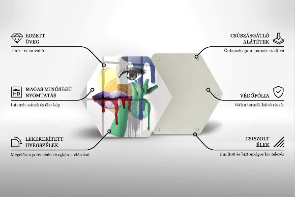 Glass chopping board An abstract art collage