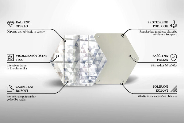 Glass chopping board Triangle pattern