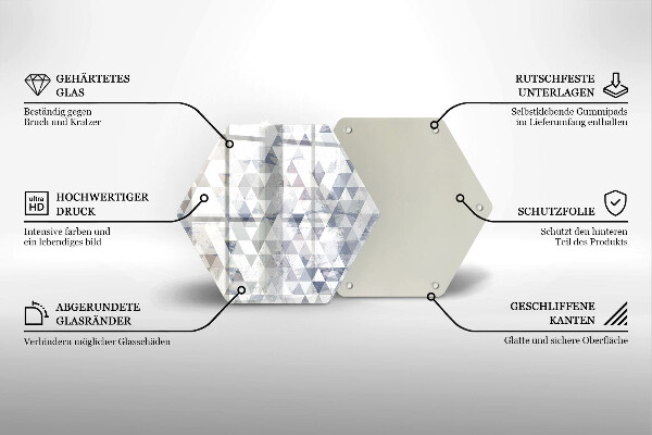 Glass chopping board Triangle pattern