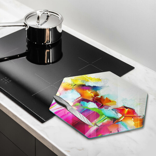 Glass chopping board Flowers painted with paints
