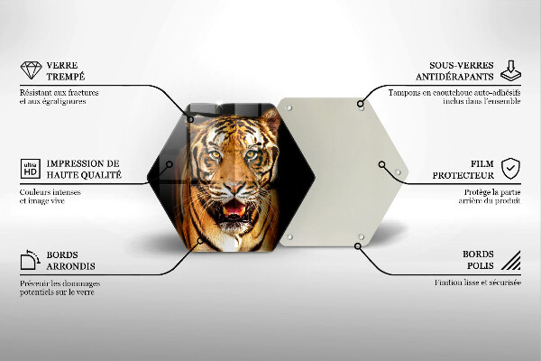 Glass chopping board Wild animal tiger