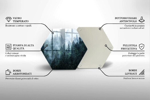 Chopping board Forest of trees and fog