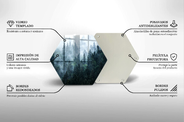 Chopping board Forest of trees and fog