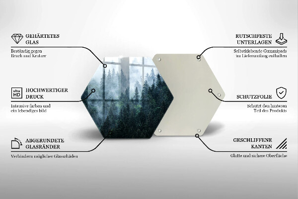 Chopping board Forest of trees and fog