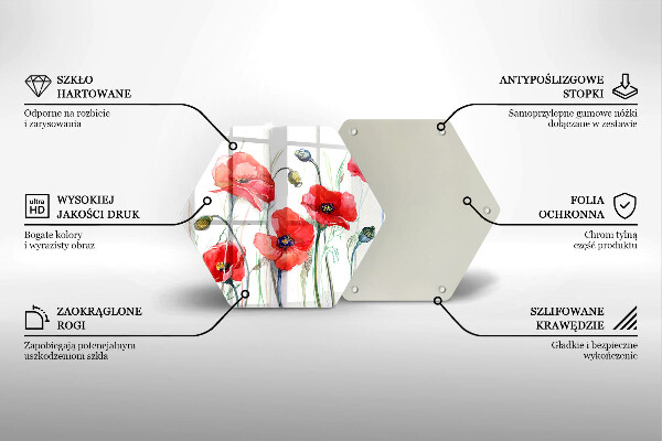 Chopping board Red flowers