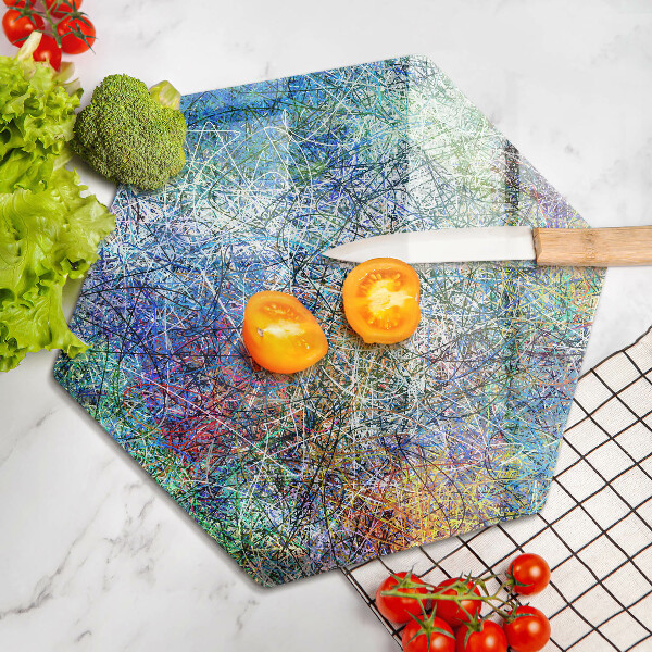 Chopping board Colorful abstraction of the line