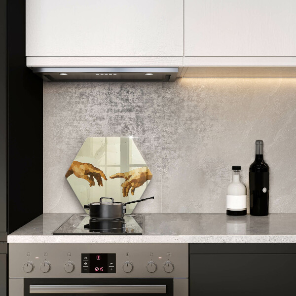 Chopping board glass Creation of Adam hands