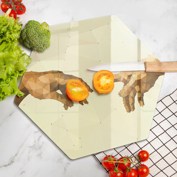 Chopping board glass Creation of Adam hands