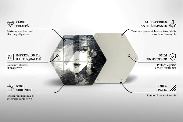 Chopping board glass Women's painting