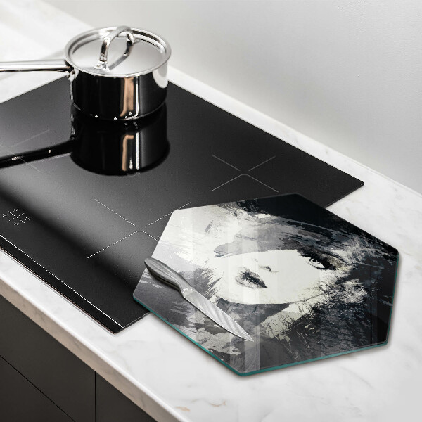 Chopping board glass Women's painting