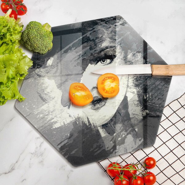 Chopping board glass Women's painting