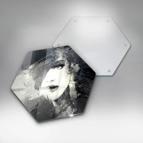 Chopping board glass Women's painting