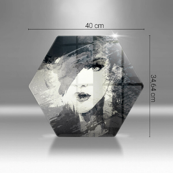 Chopping board glass Women's painting