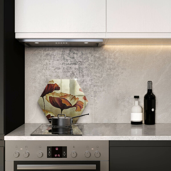 Chopping board glass Painted boho flowers