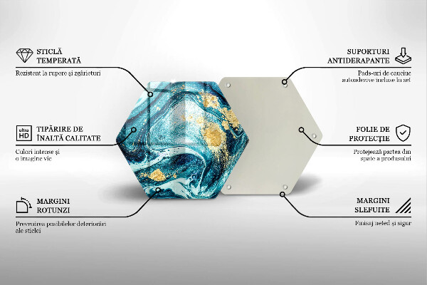 Chopping board Blue abstraction gold