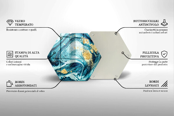 Chopping board Blue abstraction gold