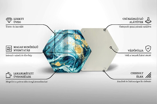 Chopping board Blue abstraction gold