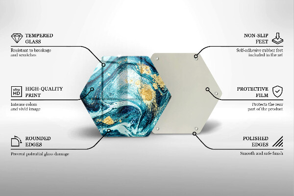 Chopping board Blue abstraction gold