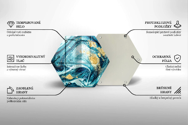 Chopping board Blue abstraction gold