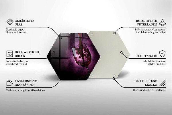 Chopping board glass A glass of wine