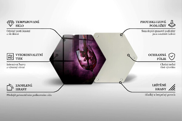 Chopping board glass A glass of wine