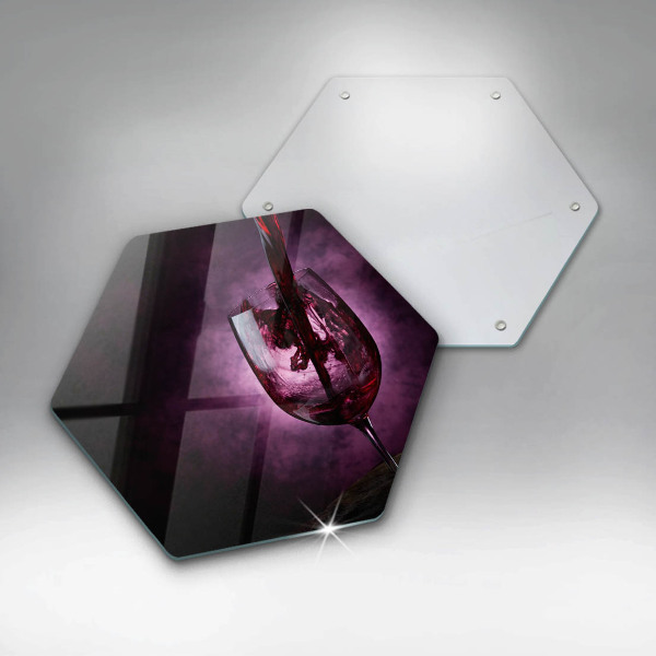 Chopping board glass A glass of wine