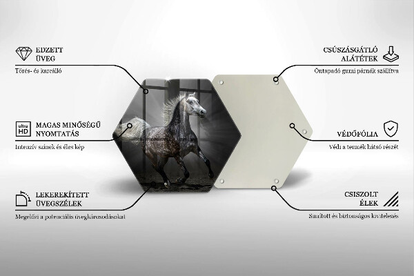 Chopping board glass Horse at a gallop